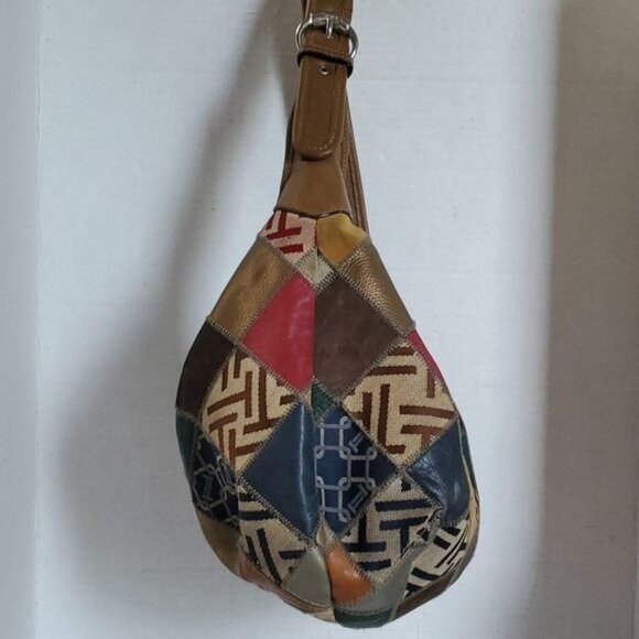 Tignanello Patchwork Leather Hobo Shoulder Bag Handbag Purse WOMEN'S WOMAN'S - Picture 5 of 14